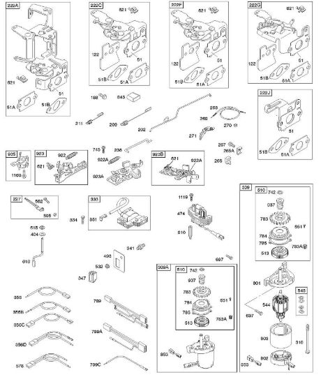 E - Comandi, dispositivo di avviamento elettrico, freno volano, molla regolatore, accensione B&S - 12 €¦ 12Q502-0194-B1 brand Stihl